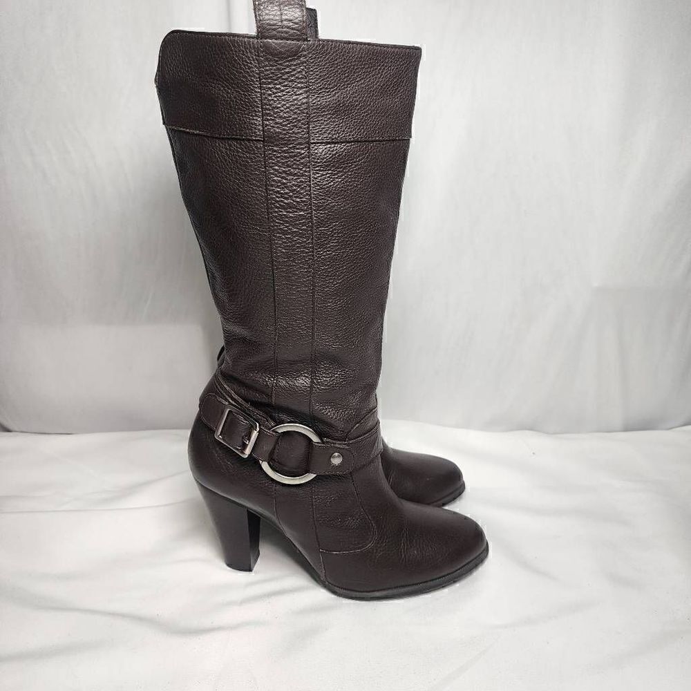 Gianni Bini Tall Knee High Brown Leather Women's Boots Size 6